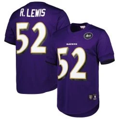 Mitchell & Ness Men's Ray Lewis Purple Baltimore Ravens Retired Player Name & Number Mesh Top