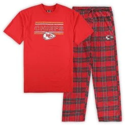 Concepts Sport Men's Red/Black Kansas City Chiefs Big & Tall Flannel Sleep Set