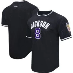 Pro Standard Men's Lamar Jackson Black Baltimore Ravens Mesh Player Name & Number Top