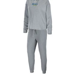 WEAR By Erin Andrews Women's Heathered Gray Los Angeles Chargers Pullover Hoodie & Pants Lounge Set