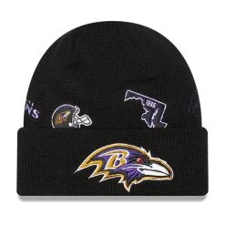 New Era Youth Black Baltimore Ravens Identity Cuffed Knit Hat