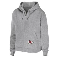 WEAR By Erin Andrews Women's Heathered Gray Kansas City Chiefs Team Full-Zip Hoodie -Mitchell & Ness store DSCO1153342297 1927 ALT2