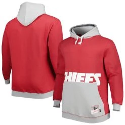 Mitchell & Ness Men's Red/Gray Kansas City Chiefs Big & Tall Big Face Pullover Hoodie