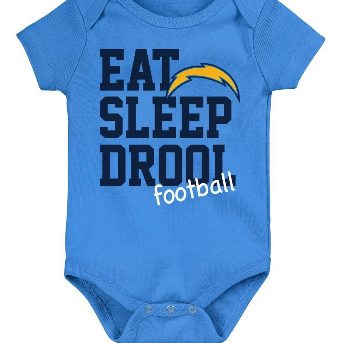 Outerstuff Newborn & Infant Powder Blue/White/Heather Gray Los Angeles Chargers Three-Piece Eat Sleep Drool Bodysuit Set 5 Outerstuff Newborn & Infant Powder Blue/White/Heather Gray Los Angeles Chargers Three-Piece Eat Sleep Drool Bodysuit Set - Image 3