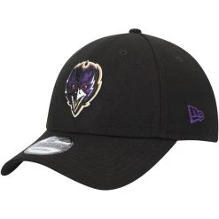 Men's New Era Black Baltimore Ravens Logo The League 9FORTY Adjustable Hat