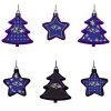 FOCO Baltimore Ravens Six-Pack Shatterproof Tree And Star Ornament Set