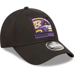 Men's New Era Black Baltimore Ravens Framed AF 9FORTY Snapback Hat -Mitchell & Ness store DSCO1153636026 1007 ALT3