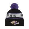 New Era Men's Black Baltimore Ravens Repeat Cuffed Knit Hat With Pom