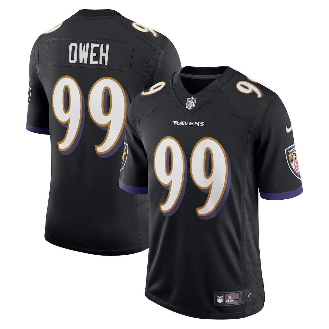 Nike Men's Odafe Oweh Black Baltimore Ravens Vapor Limited Jersey 4 Nike Men's Odafe Oweh Black Baltimore Ravens Vapor Limited Jersey - Image 2