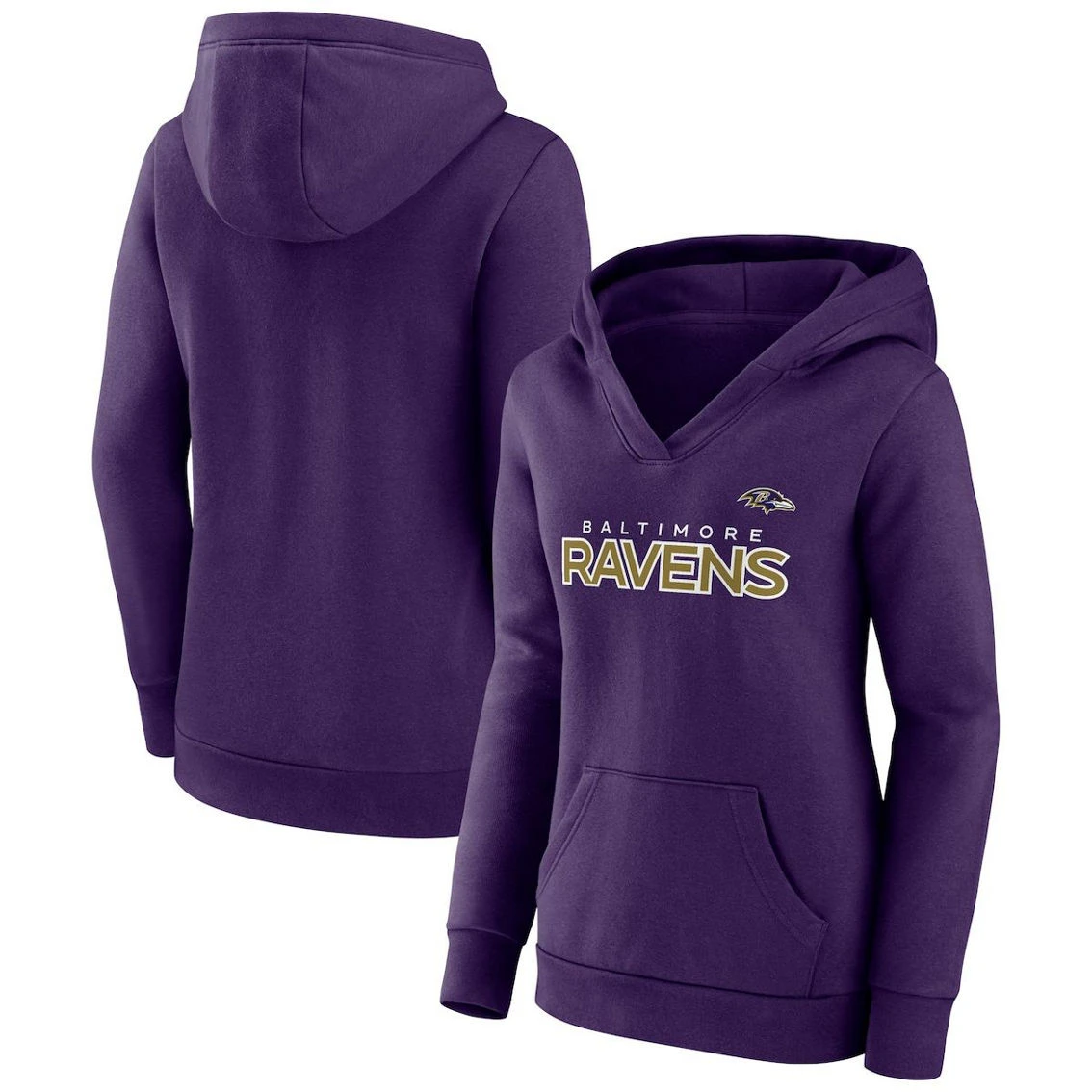 Women's Fanatics Branded Purple Baltimore Ravens Iconic Cotton Fleece Checklist Pullover Hoodie 3 Women's Fanatics Branded Purple Baltimore Ravens Iconic Cotton Fleece Checklist Pullover Hoodie