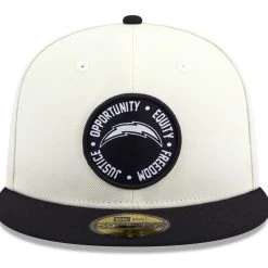 Men's New Era Cream/Black Los Angeles Chargers 2022 Inspire Change 59FIFTY Fitted Hat -Mitchell & Ness store DSCO1154283409 6662 ALT2