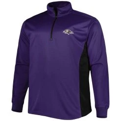 Profile Men's Purple Baltimore Ravens Big & Tall Quarter-Zip Top -Mitchell & Ness store DSCO1154463776 2729 ALT2