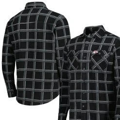 Antigua Men's Black Kansas City Chiefs Industry Flannel Button-Up Shirt Jacket