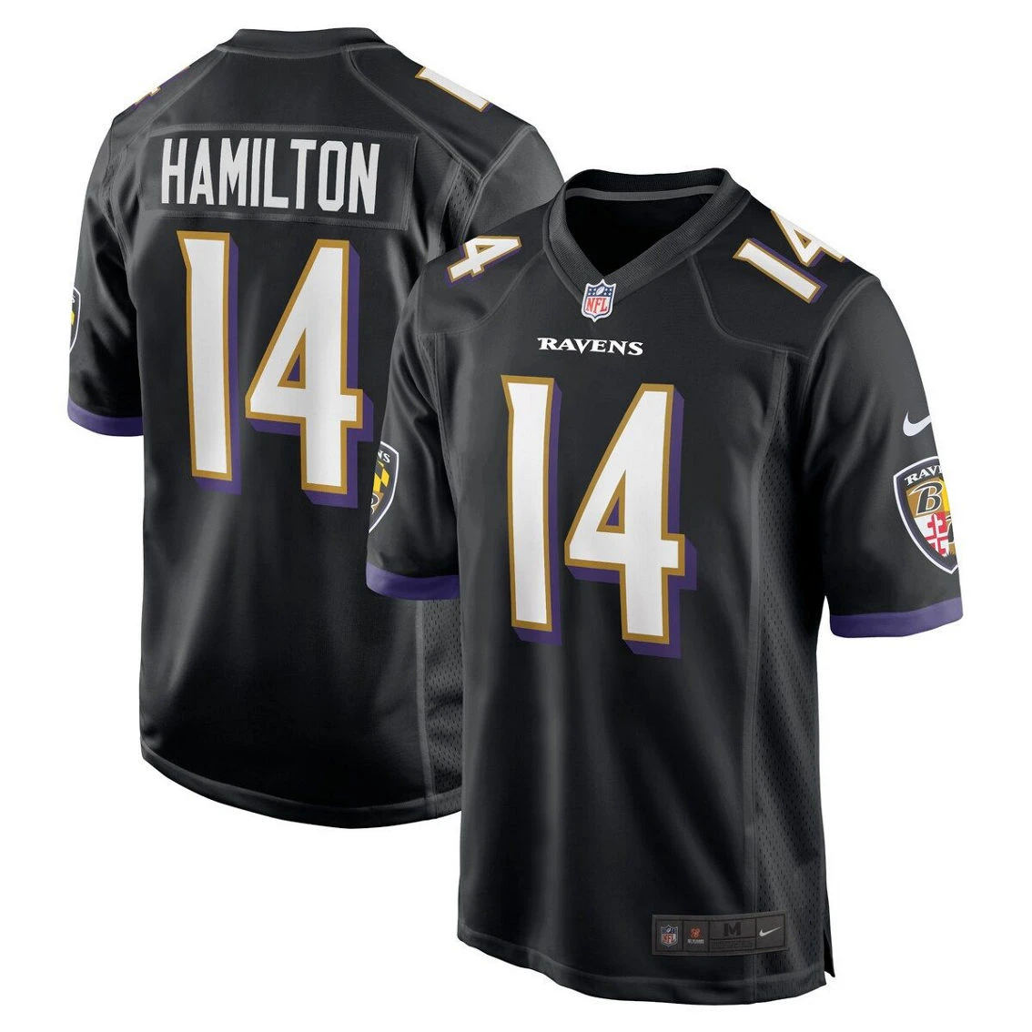 Nike Men's Kyle Hamilton Black Baltimore Ravens Player Game Jersey 4 Nike Men's Kyle Hamilton Black Baltimore Ravens Player Game Jersey - Image 2