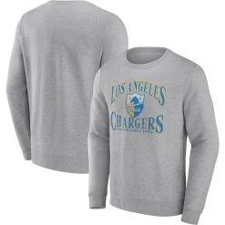 Fanatics Branded Men's Heather Charcoal Los Angeles Chargers Playability Pullover Sweatshirt