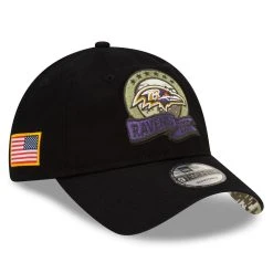 New Era Men's Black Baltimore Ravens 2022 Salute To Service 9TWENTY Adjustable Hat