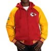 G-III Sports By Carl Banks Men's Red Kansas City Chiefs Defender Raglan Full-Zip Hoodie Varsity Jacket