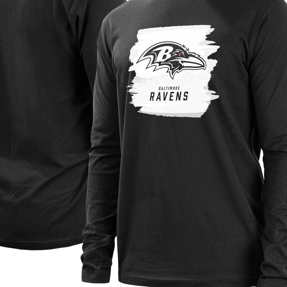 New Era Men's Black Baltimore Ravens Paint Strokes Long Sleeve T-Shirt 3 New Era Men's Black Baltimore Ravens Paint Strokes Long Sleeve T-Shirt