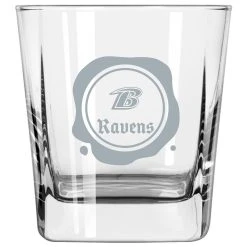 Logo Brands Baltimore Ravens 14oz. Frost Stamp Old Fashioned Glass