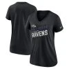 Nike Women's Black Baltimore Ravens Slant Logo Tri-Blend V-Neck T-Shirt