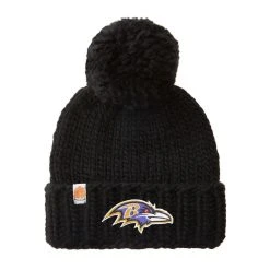 Sh*t That I Knit Women's Sh*t That I Knit Black Baltimore Ravens Team Logo Cuffed Knit Hat With Pom