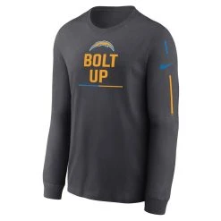 Nike Men's Anthracite Los Angeles Chargers Team Slogan Long Sleeve T-Shirt -Mitchell & Ness store DSCO1156931880 4096 ALT2