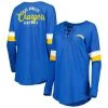 New Era Women's Powder Blue Los Angeles Chargers Athletic Varsity Lace-Up Long Sleeve T-Shirt