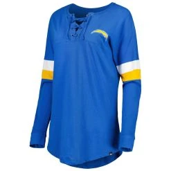 New Era Women's Powder Blue Los Angeles Chargers Athletic Varsity Lace-Up Long Sleeve T-Shirt -Mitchell & Ness store DSCO1156931912 1191 ALT2