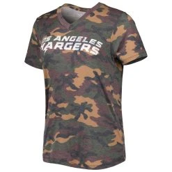 Majestic Threads Women's Threads Justin Herbert Camo Los Angeles Chargers Name & Number V-Neck Tri-Blend T-Shirt -Mitchell & Ness store DSCO1156932189 BGrd ALT2