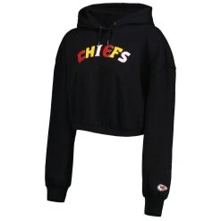 Women's The Wild Collective Black Kansas City Chiefs Cropped Pullover Hoodie -Mitchell & Ness store DSCO1156932405 1007 ALT2