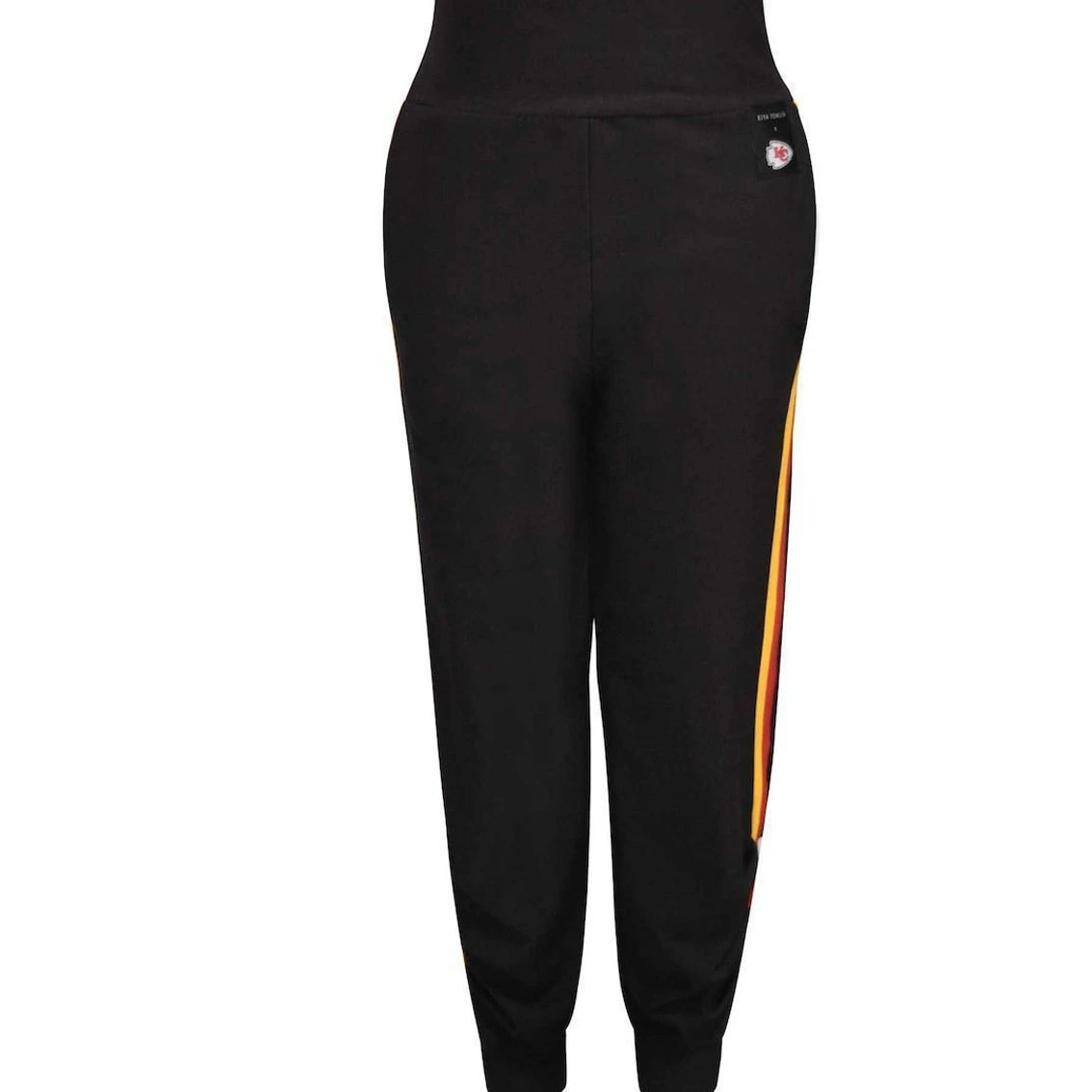KIYA TOMLIN Women's Black Kansas City Chiefs Stripe Tri-Blend Joggers 3 KIYA TOMLIN Women's Black Kansas City Chiefs Stripe Tri-Blend Joggers