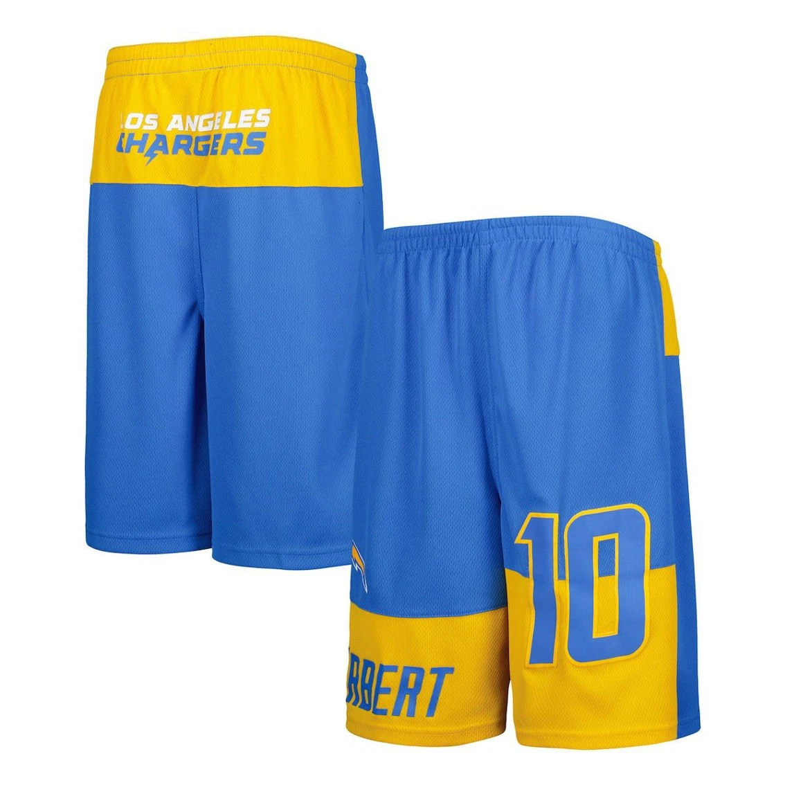 Outerstuff Youth Justin Herbert Powder Blue Los Angeles Chargers Player Name & Number Shorts 4 Outerstuff Youth Justin Herbert Powder Blue Los Angeles Chargers Player Name & Number Shorts - Image 2