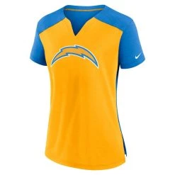Women's Nike Gold/Powder Blue Los Angeles Chargers Impact Exceed Performance Notch Neck T-Shirt -Mitchell & Ness store DSCO1157312116 1853 ALT2