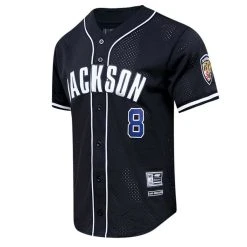 Pro Standard Men's Lamar Jackson Black Baltimore Ravens Mesh Baseball Button-Up T-Shirt 8 Pro Standard Men's Lamar Jackson Black Baltimore Ravens Mesh Baseball Button-Up T-Shirt -Mitchell & Ness store DSCO1157518413 1007 ALT2