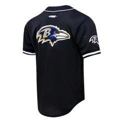 Pro Standard Men's Lamar Jackson Black Baltimore Ravens Mesh Baseball Button-Up T-Shirt 9 Pro Standard Men's Lamar Jackson Black Baltimore Ravens Mesh Baseball Button-Up T-Shirt -Mitchell & Ness store DSCO1157518413 1007 ALT3