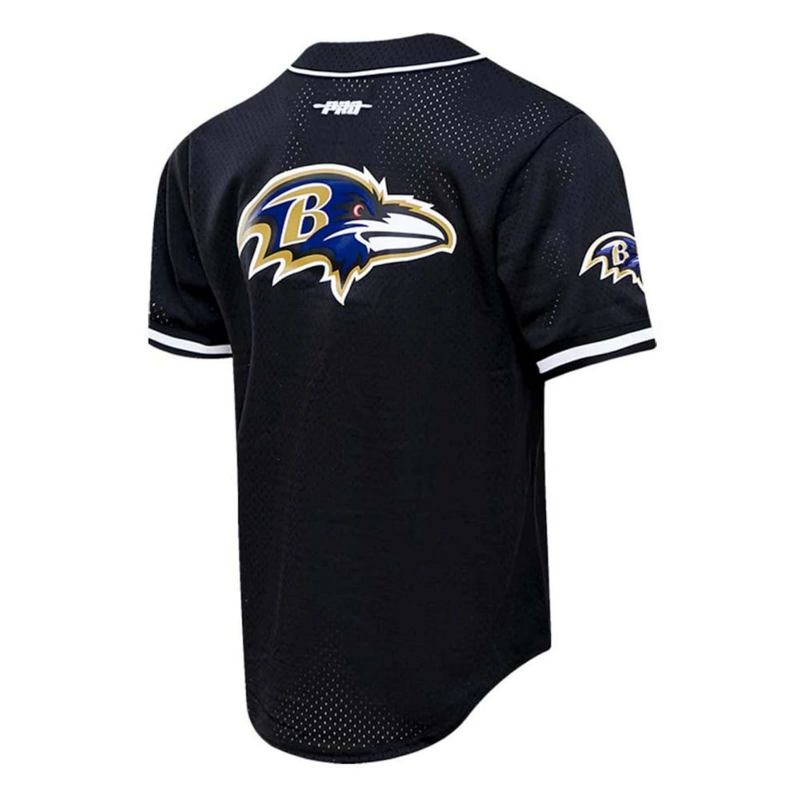 Pro Standard Men's Lamar Jackson Black Baltimore Ravens Mesh Baseball Button-Up T-Shirt 6 Pro Standard Men's Lamar Jackson Black Baltimore Ravens Mesh Baseball Button-Up T-Shirt - Image 4