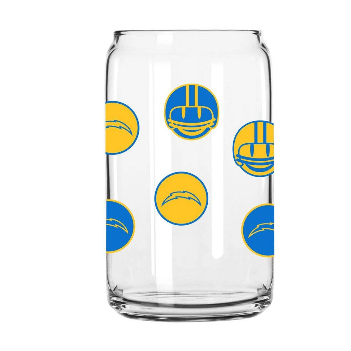 Logo Brands Los Angeles Chargers 16oz. Smiley Can Glass 4 Logo Brands Los Angeles Chargers 16oz. Smiley Can Glass - Image 2