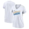 Nike Women's White Los Angeles Chargers Slant Logo Tri-Blend V-Neck T-Shirt -Mitchell & Ness store DSCO1157801028 3550