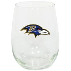 The Memory Company Baltimore Ravens 15oz. Stemless Wine Glass