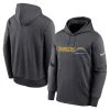 Men's Nike Anthracite Los Angeles Chargers Prime Logo Name Split Pullover Hoodie