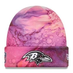 New Era Youth Pink Baltimore Ravens 2022 NFL Crucial Catch Knit Hat