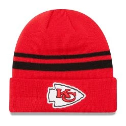 New Era Men's Red Kansas City Chiefs Team Logo Cuffed Knit Hat