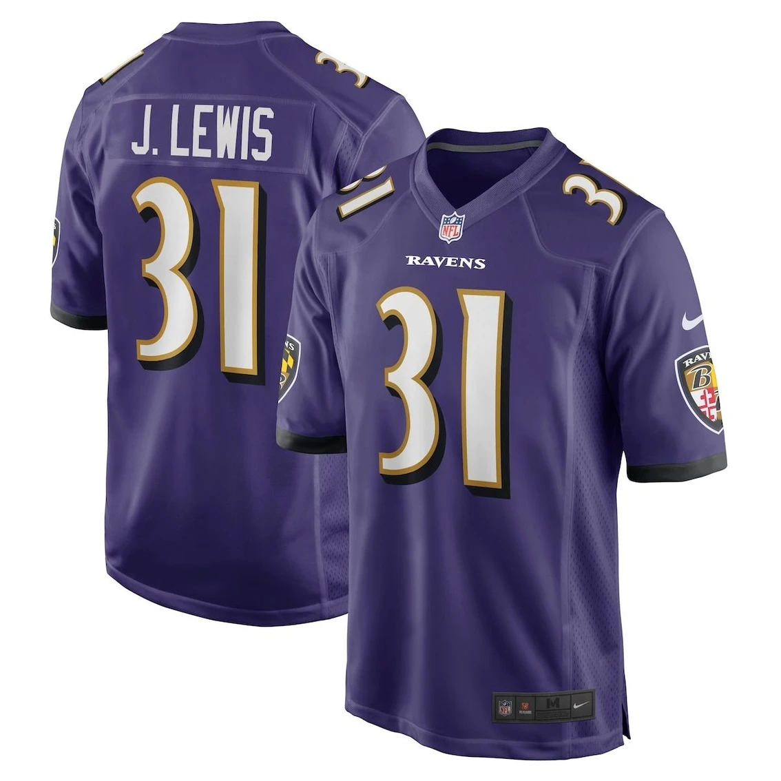 Nike Men's Jamal Lewis Purple Baltimore Ravens Game Retired Player Jersey 4 Nike Men's Jamal Lewis Purple Baltimore Ravens Game Retired Player Jersey - Image 2