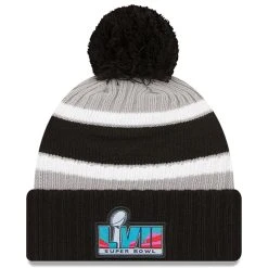 Men's New Era Black Kansas City Chiefs Super Bowl LVII Cuffed Pom Knit Hat -Mitchell & Ness store DSCO1159885158 1007 ALT2