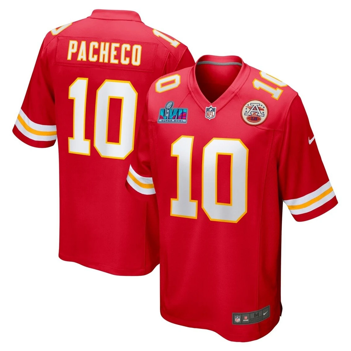 Nike Men's Isiah Pacheco Red Kansas City Chiefs Super Bowl LVII Patch Game Jersey 4 Nike Men's Isiah Pacheco Red Kansas City Chiefs Super Bowl LVII Patch Game Jersey - Image 2