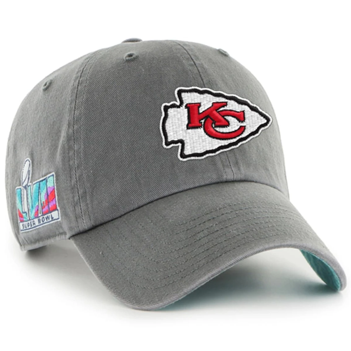 '47 Men's Charcoal Kansas City Chiefs Super Bowl LVII Side Patch Clean Up Adjustable Hat 3 '47 Men's Charcoal Kansas City Chiefs Super Bowl LVII Side Patch Clean Up Adjustable Hat