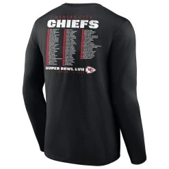 Fanatics Branded Men's Black Kansas City Chiefs Super Bowl LVII Varsity Roster Long Sleeve T-Shirt 9 Fanatics Branded Men's Black Kansas City Chiefs Super Bowl LVII Varsity Roster Long Sleeve T-Shirt -Mitchell & Ness store DSCO1160509181 1007 ALT3