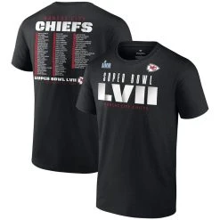 Fanatics Branded Men's Black Kansas City Chiefs Super Bowl LVII Varsity Roster T-Shirt