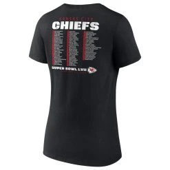 Fanatics Branded Women's Black Kansas City Chiefs Super Bowl LVII Varsity Roster V-Neck T-Shirt -Mitchell & Ness store DSCO1160614925 1007 ALT3