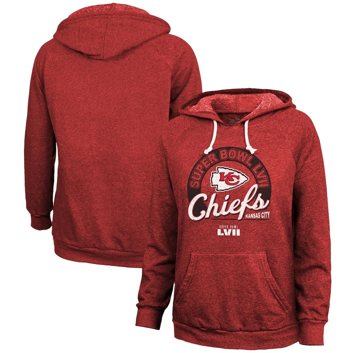 Majestic Threads Women's Threads Red Kansas City Chiefs Super Bowl LVII Extra Point Tri-Blend Pullover Hoodie 4 Majestic Threads Women's Threads Red Kansas City Chiefs Super Bowl LVII Extra Point Tri-Blend Pullover Hoodie - Image 2